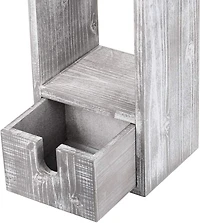 Rustic White Toilet Paper Dispenser with Storage & Drawer