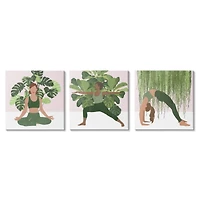 Stupell Industries Yoga Poses Female Figures Namaste Relaxation Self-Care  Canvas Wall Art, 17" x 17"