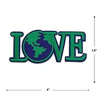 Gwen Studios Iron-On 4" Green & Blue Earth Design LOVE Patch