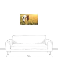 Sunlit Horses 30" x 20" Canvas Wall Art