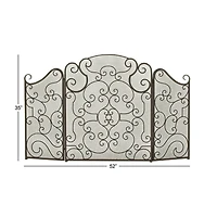 Black Metal Traditional Fireplace Screen
