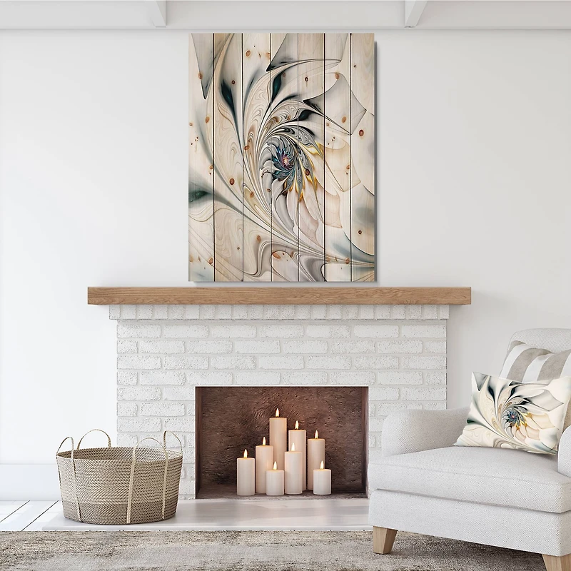 Designart - White Stained Glass Floral Art