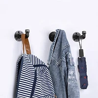 NEX™ Black Industrial Iron Pipe Wall Hooks, 3ct.