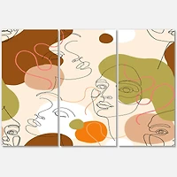 Designart - One Line Portrait of African American Women III