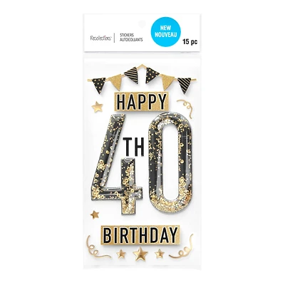 40th Birthday Dimensional Stickers by Recollections™