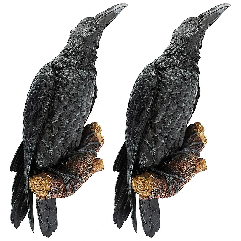 Design Toscano 18" The Raven's Perch Wall Sculpture Set