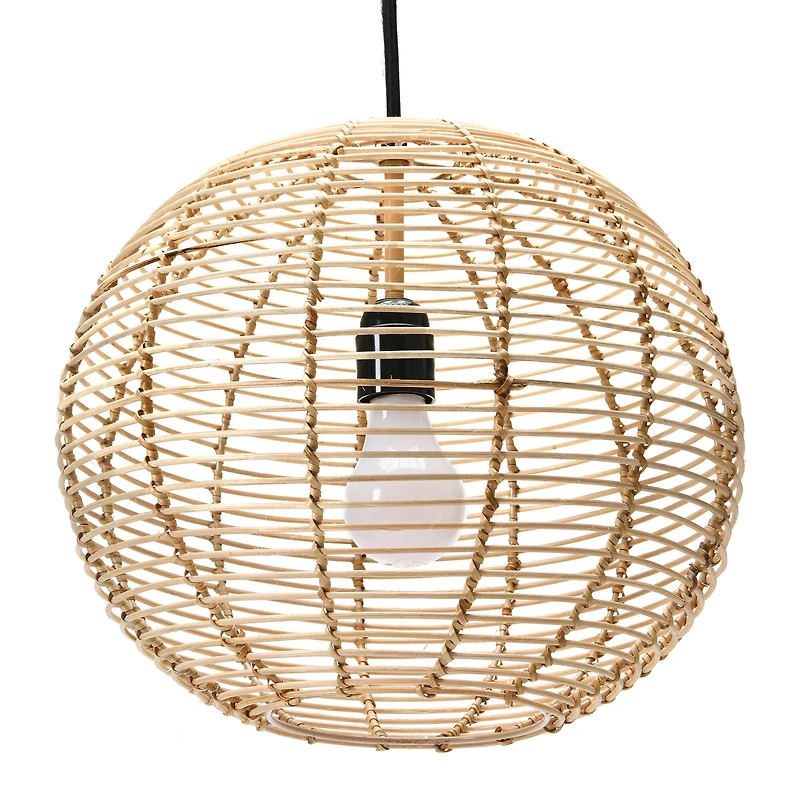 Hello Honey® Modern Boho Handwoven Rattan Globe Pendant Light