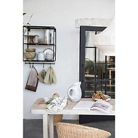 Hello Honey® 10" Neutral Coastal Stoneware Canister with Bamboo Lid