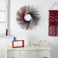 24" Red, White & Blue Americana Twig Wreath