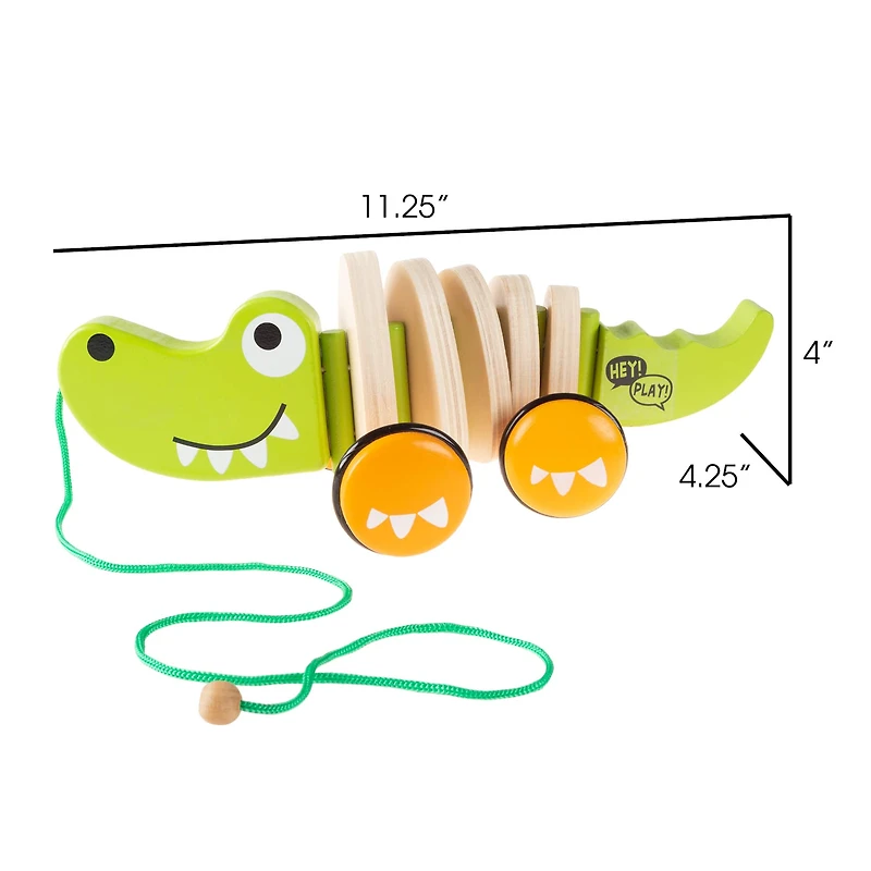 Toy Time Old Fashioned Alligator Wooden Pull Toy