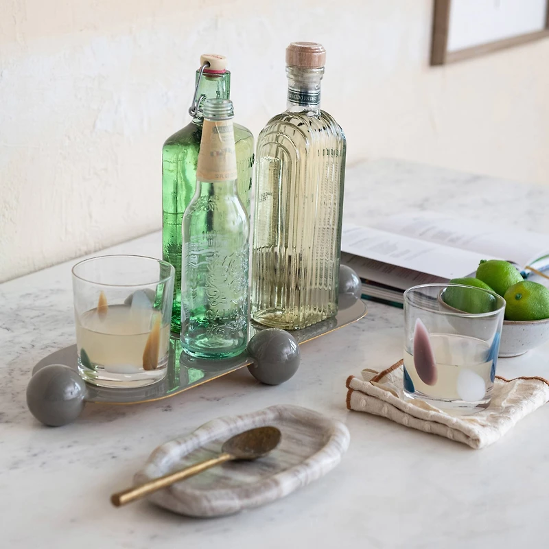 Hello Honey® 12oz. Green & Yellow Kaleidoscope Harmony Handmade Art Glass