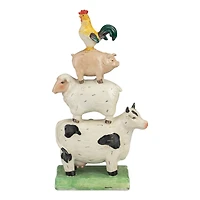 11.5" Stacked Farm Animals Outdoor Garden Statue