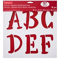 Alphabet Handlettered Serif Stencils, 12" x 12" by Craft Smart®