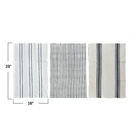 Hello Honey® White & Black Eclectic Cotton Slub Weave Tea Towels Set
