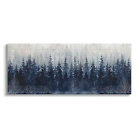 Stupell Industries Rustic Blue Forest Tree Line Fir Woodland Canvas Wall Art