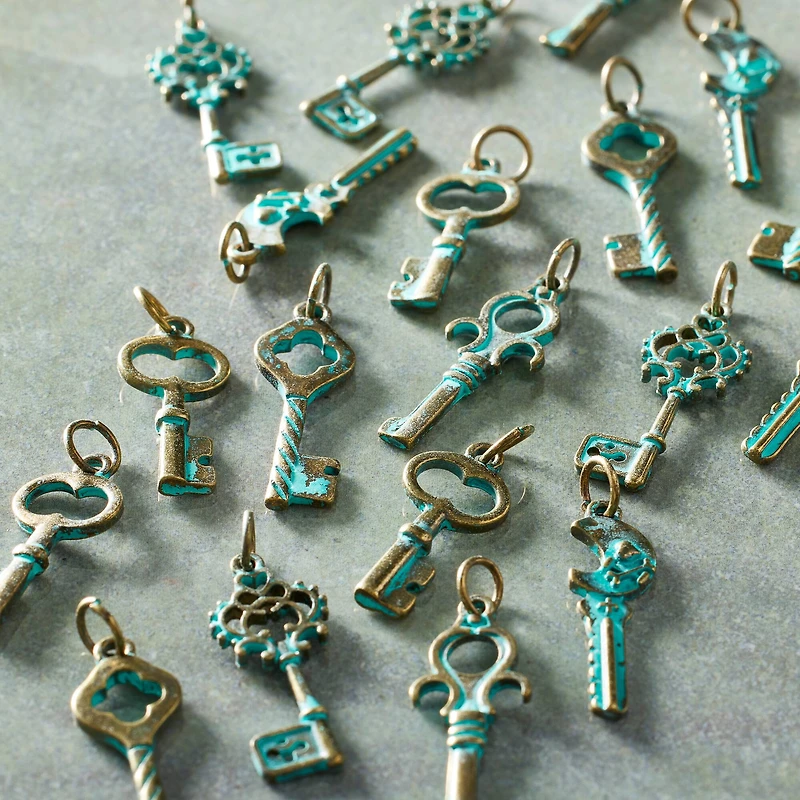 Found Objects™ Patina Key Charms By Bead Landing™