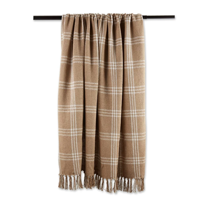 DII® Stone & Off White Modern Farmhouse Plaid Throw