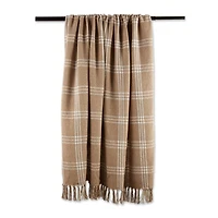 DII® Stone & Off White Modern Farmhouse Plaid Throw
