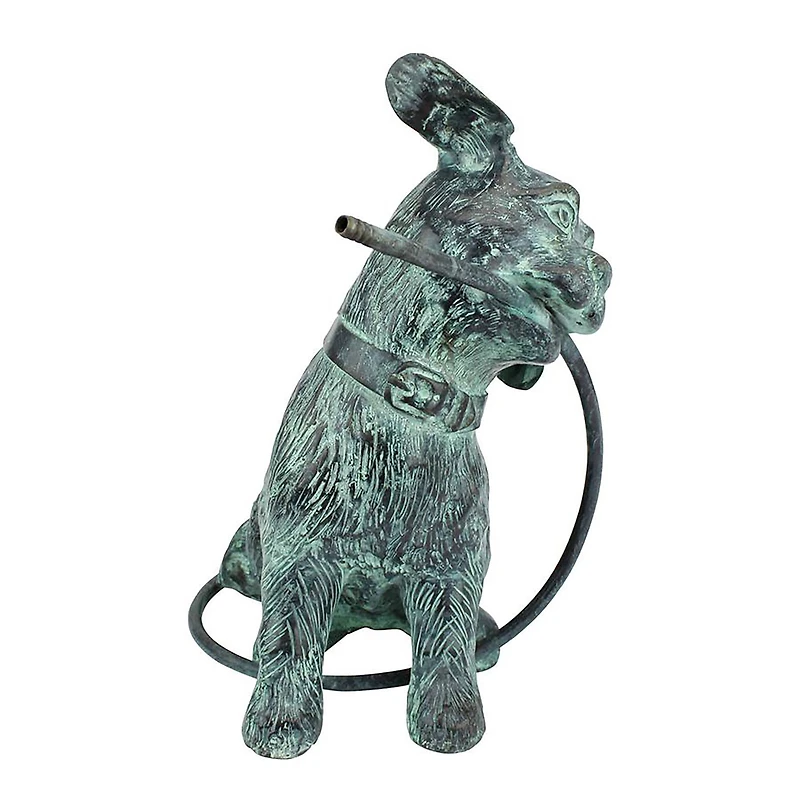 Design Toscano Emerald Verde Patina Raining Dogs Bronze Piped Garden Statue