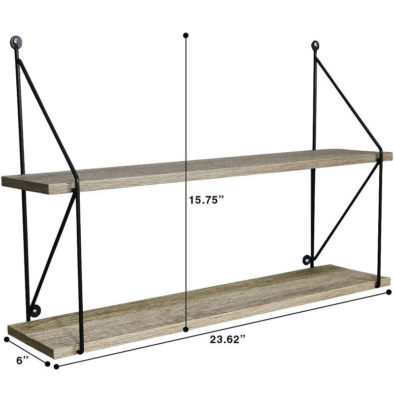 Sorbus 23.6" Double Tier Floating Shelf