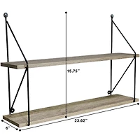 Sorbus 23.6" Double Tier Floating Shelf