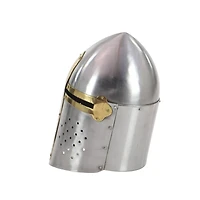 Silver Iron Eclectic Medieval Helmet, 13" x 9" x 9"