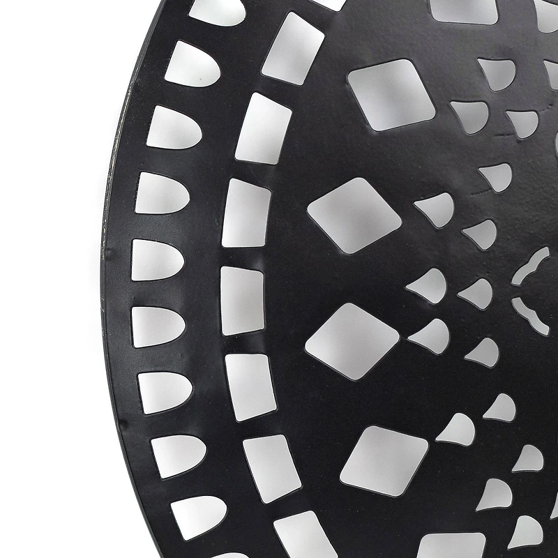 17" Black Rustic Metal Medallion Sculpture