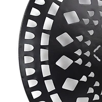 17" Black Rustic Metal Medallion Sculpture