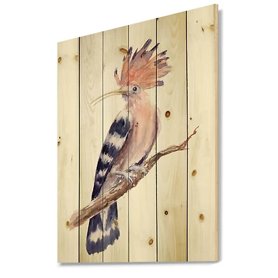 Designart - Vintage Hoopoe Bird On A Branch
