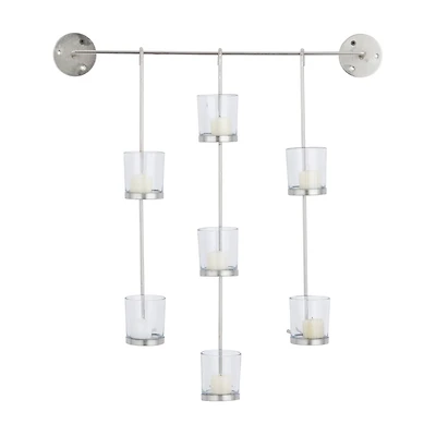 CosmoLiving by Cosmopolitan 27" Silver Contemporary Wall Sconce