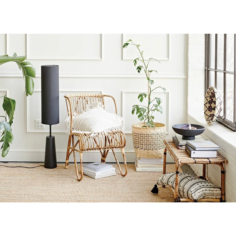 Hand-Woven Rattan Side Table