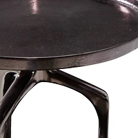 25" Black Aluminum Contemporary Accent Table