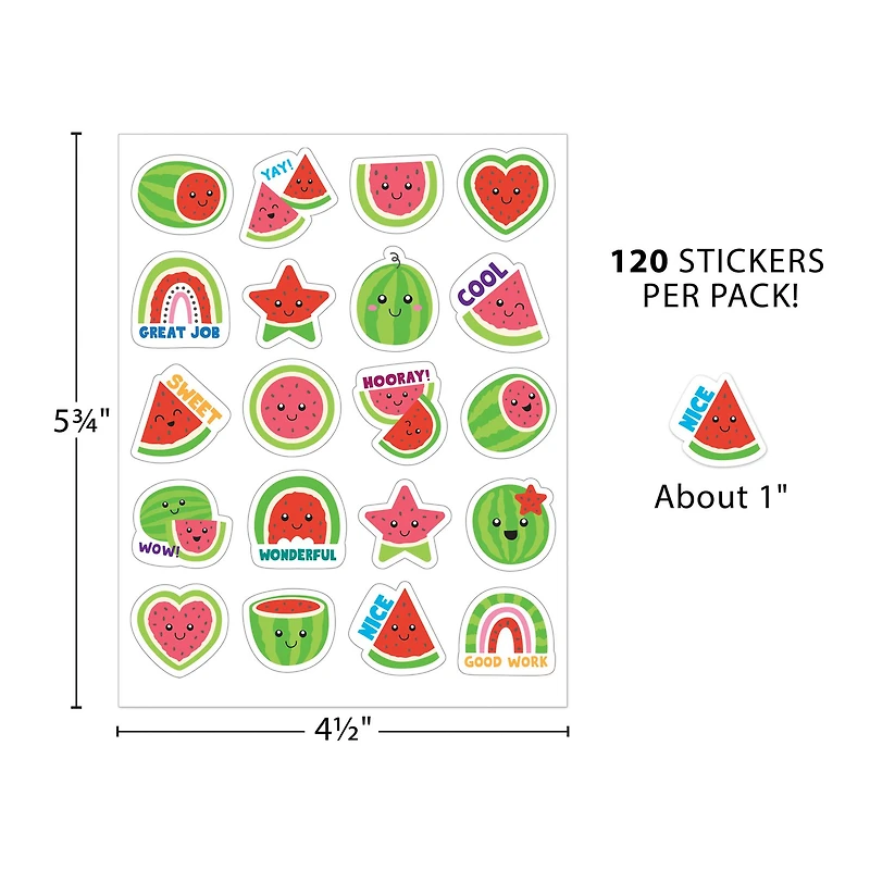 Teacher Created Resources® Watermelon Smelly Stickers, 6 Packs of 120
