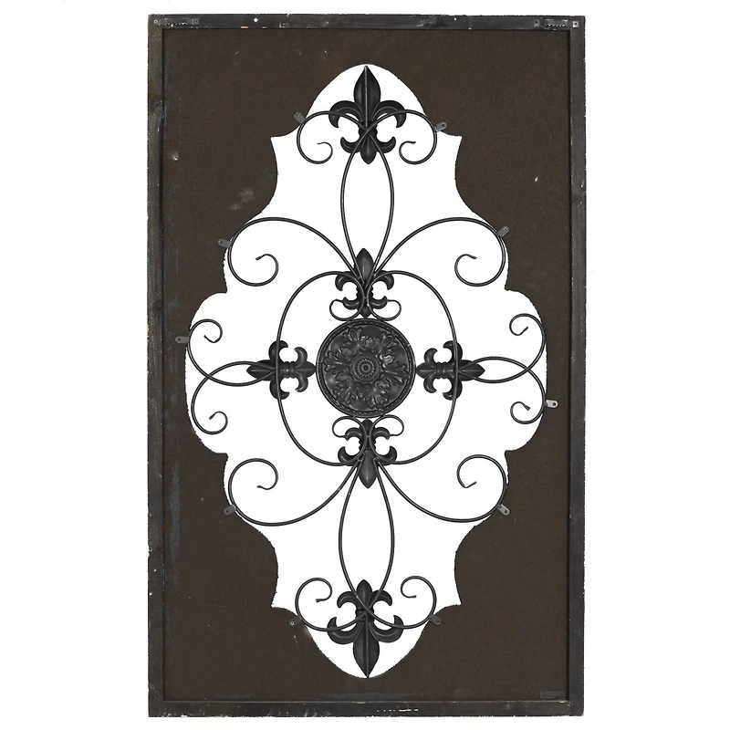 Cream & Brown French Wood & Metal Wall Décor