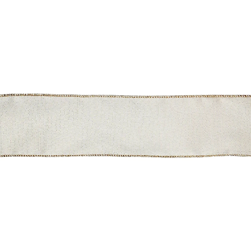 2.5" x 20ft. Cream Shimmer Wired Ribbon by Celebrate It®