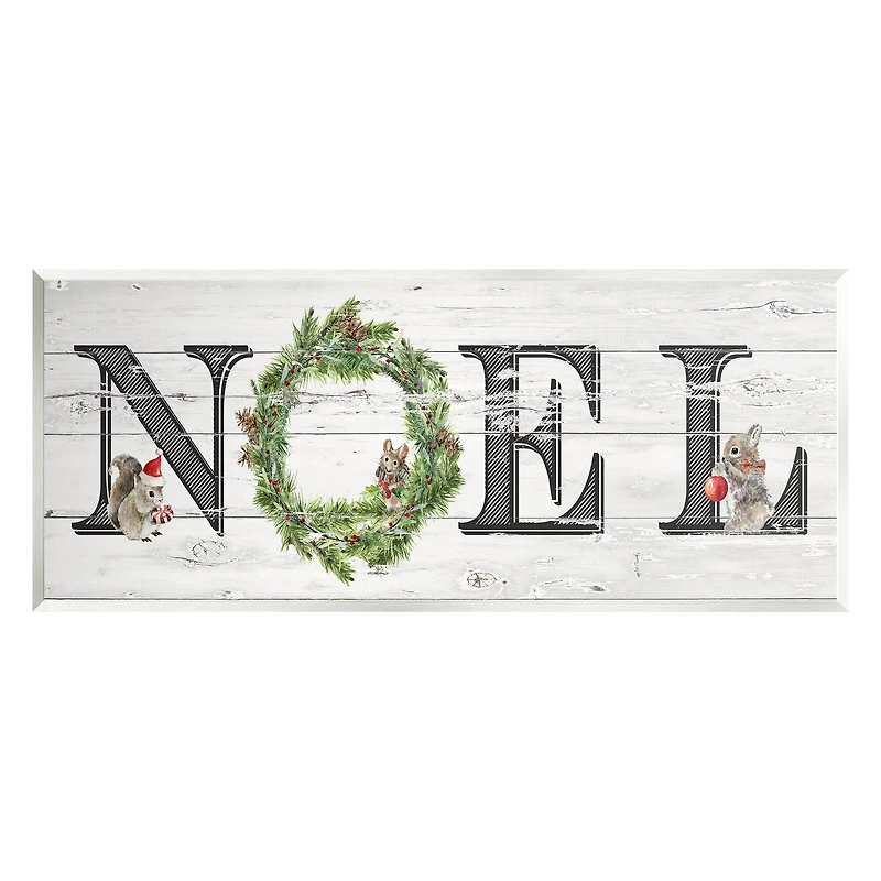 Stupell Industries Woodland Animal Noel Sign Wall Plaque Art