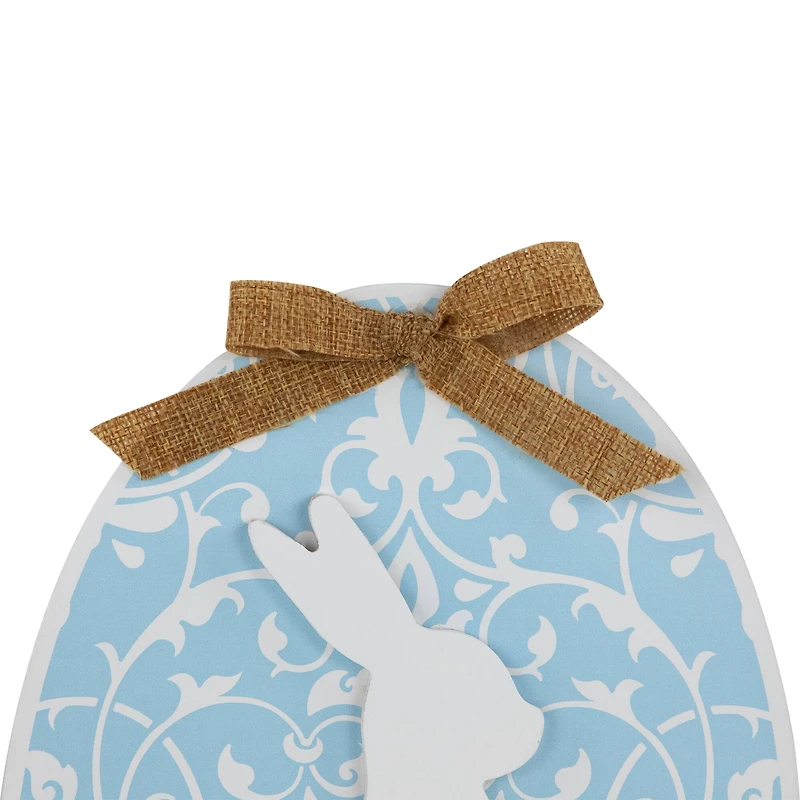 9.5" Easter Egg Bunny Wall Décor with Burlap Bow