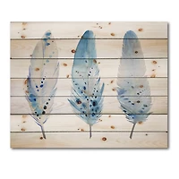 Designart - Blue Boho Feathers II