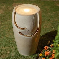 Glitzhome® 21" Sand Beige LED Ceramic Fountain