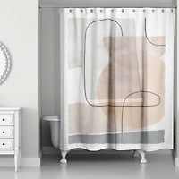Mid-Mod Layered Abstract 71" x 74" Shower Curtain