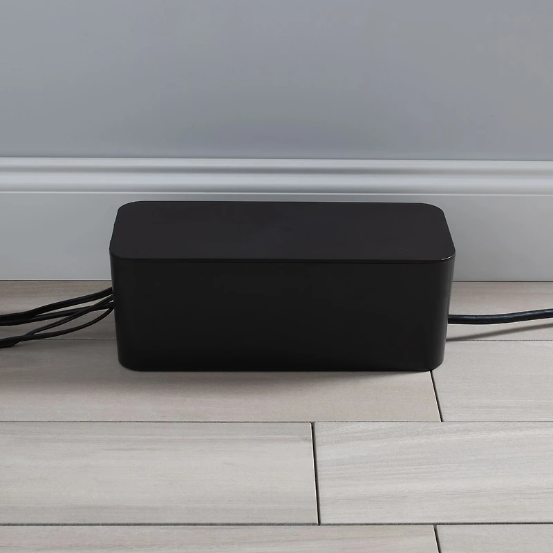 Simplify Black Cable Organizer Boxes, 2ct.