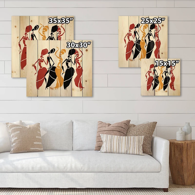 Designart - Beautiful Dancers Afro American Silhouettes