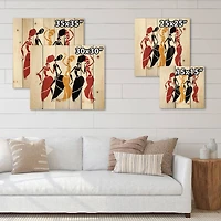 Designart - Beautiful Dancers Afro American Silhouettes