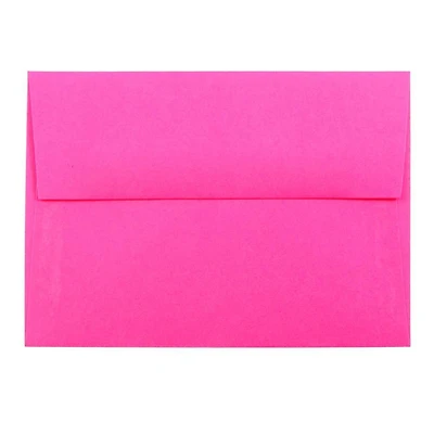 JAM PAPER 4Bar A1 Colored Invitation Envelopes, 3 5/8 x 5 1/8, Ultra Fuchsia Hot Pink, 50/Pack