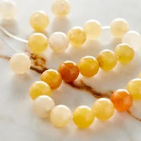 6mm Yellow Jade Round Beads by Bead Landing™