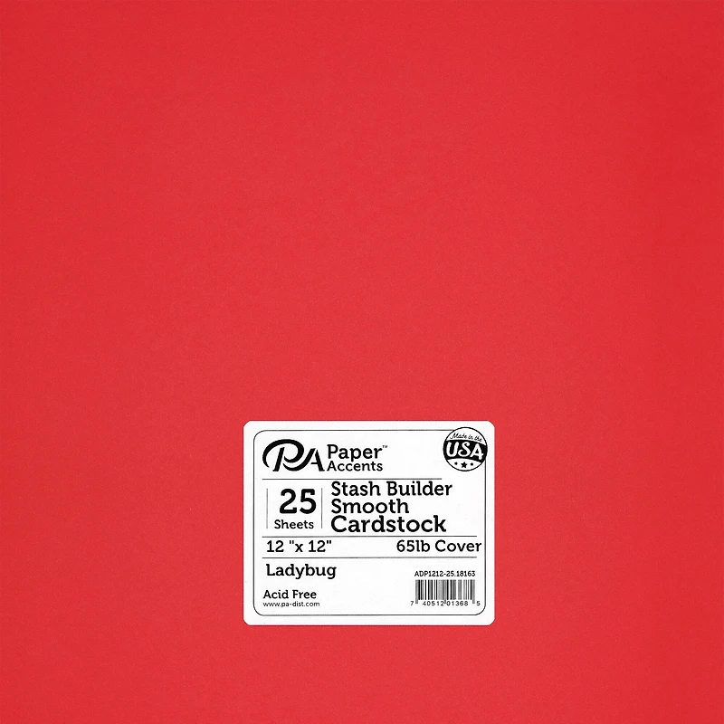 PA Paper™ Accents 12" x 12" 65lb. Smooth Cardstock, 25 Sheets