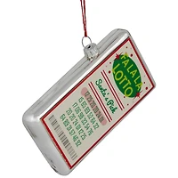 Glass "Fa La La Lotto Santa's Pick" Hanging Christmas Ornament - 4.25" - Silver