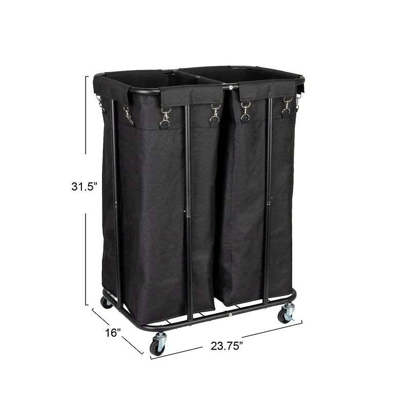 Household Essentials 2-Bag Rolling Laundry Sorter