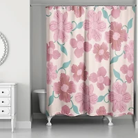 Pink Florals 71" x 74" Shower Curtain