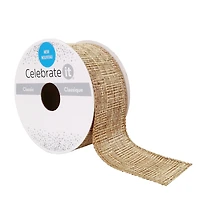 1.5" x 3yd. Textured Wired Linen Ribbon by Celebrate It®